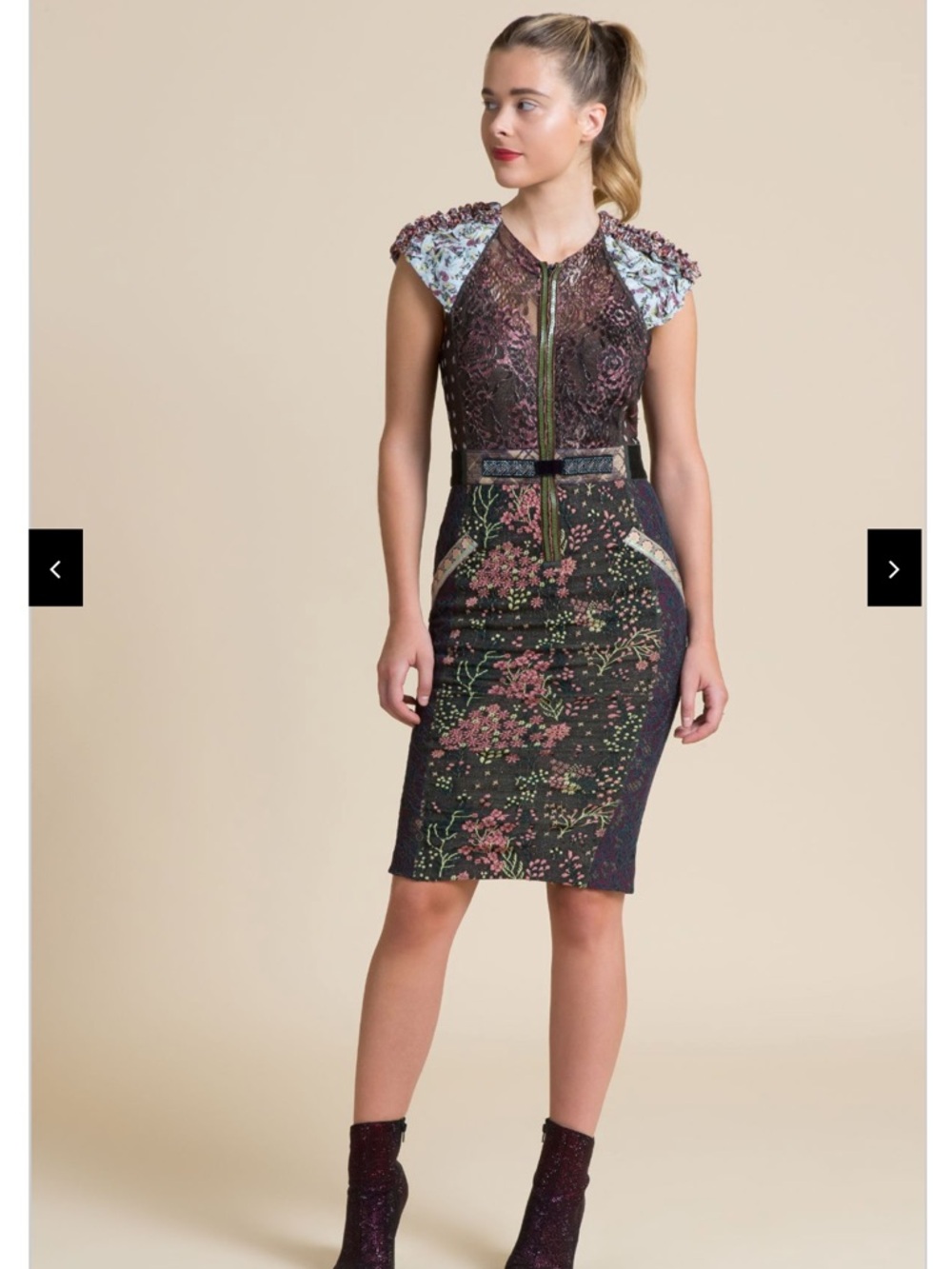 VERSAILLES SLEEVE SHEATH DRESS
